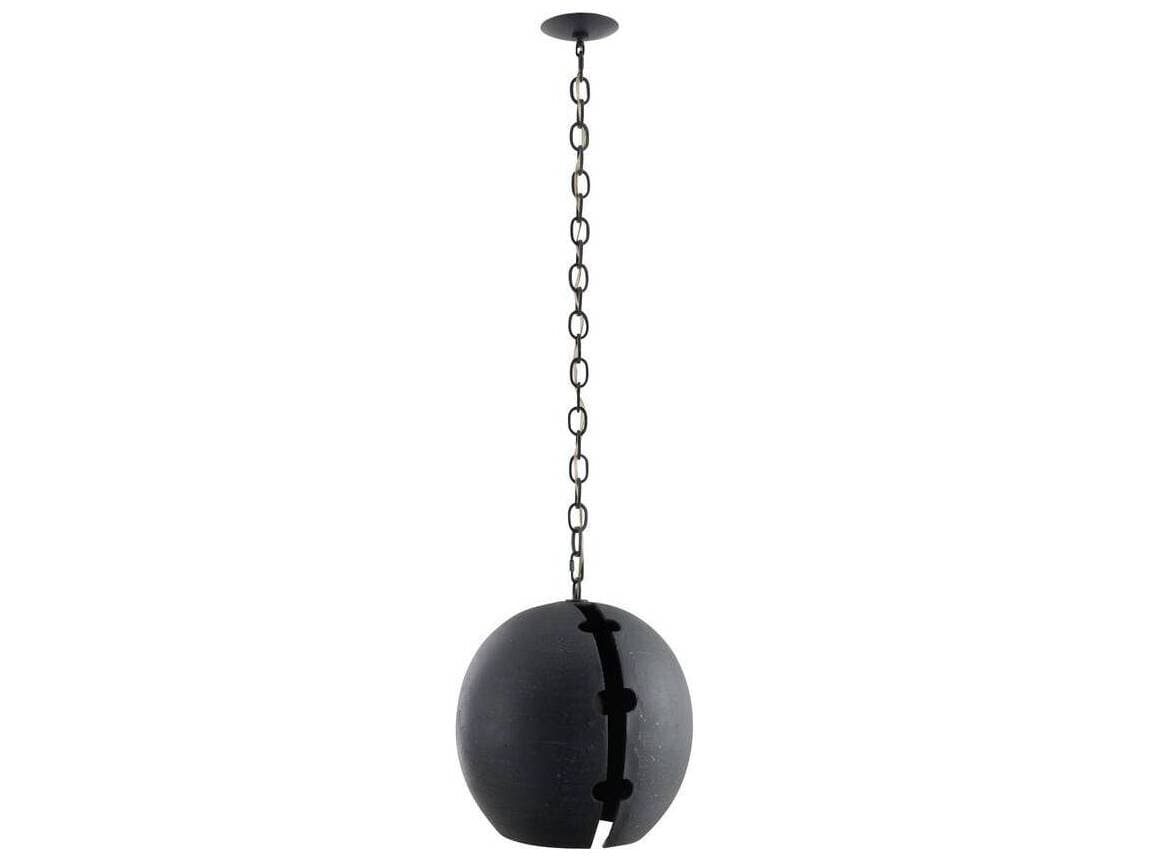 Arteriors Home Hartland 1-Light Matte Charcoal Black Globe Pendant