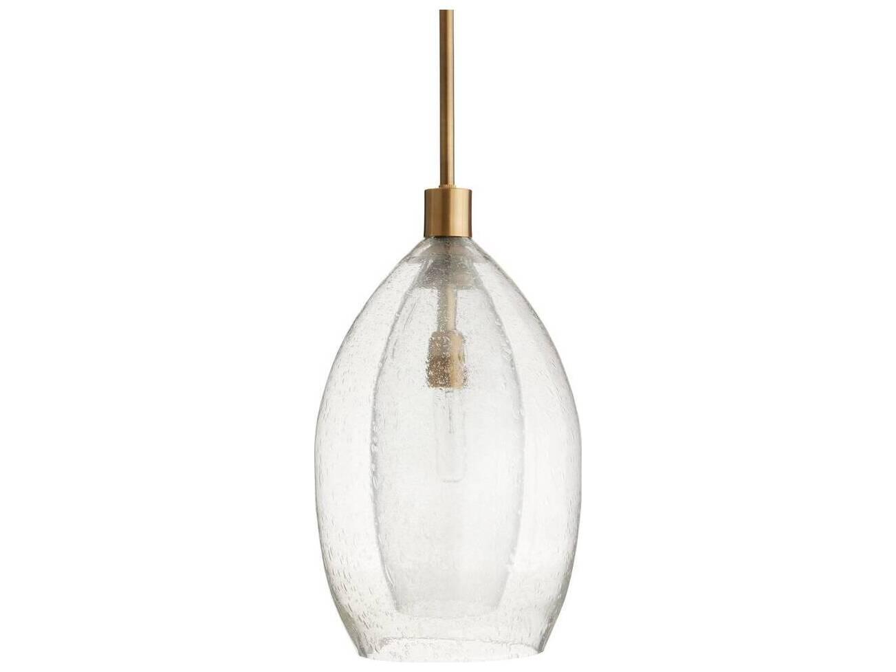 Arteriors Home Hilary 1-Light Clear Vintage Brass Mini Pendant