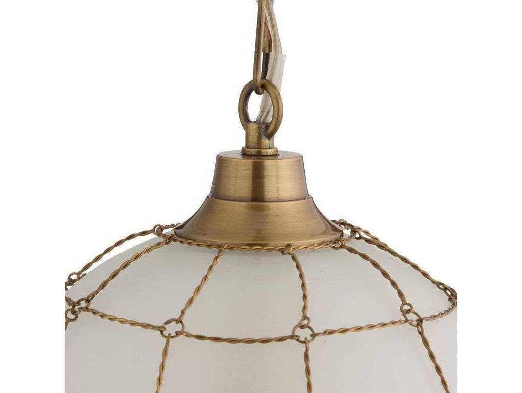 Arteriors Home Jordan Arteriors Home 1-Light Frosted Antique Brass White Gold Bell Mini Pendant