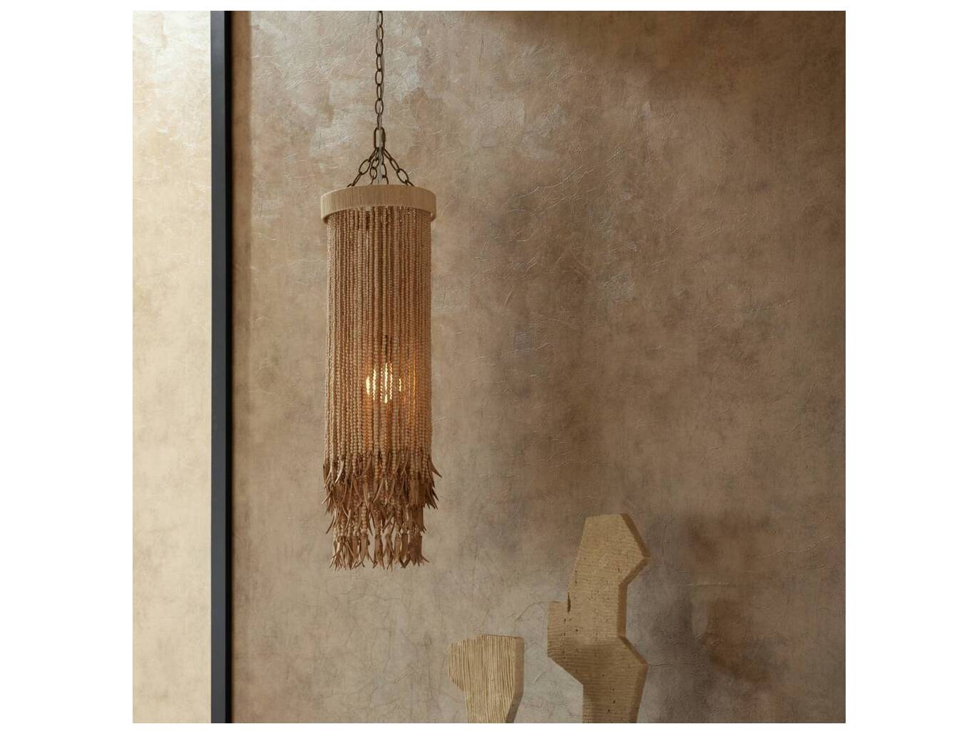 Arteriors Home Baja 1-Light Natural Brown Cylinder Linear Mini Pendant