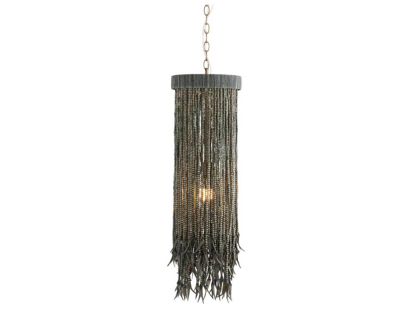 Arteriors Home Baja 1-Light Dark Gray Wash Antique Brass Cylinder Linear Mini Pendant