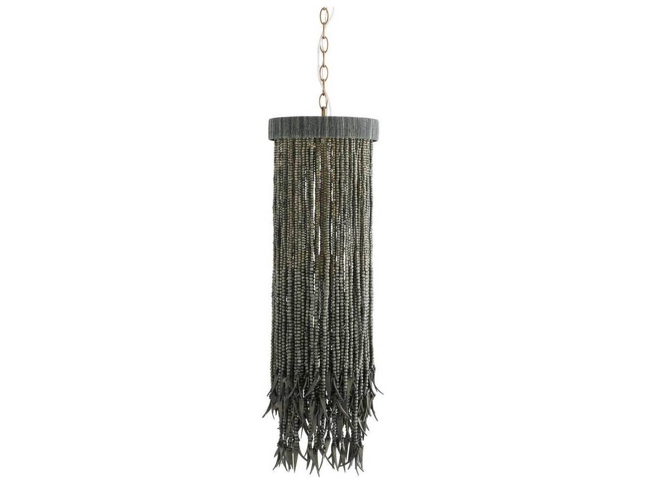 Arteriors Home Baja 1-Light Dark Gray Wash Antique Brass Cylinder Linear Mini Pendant