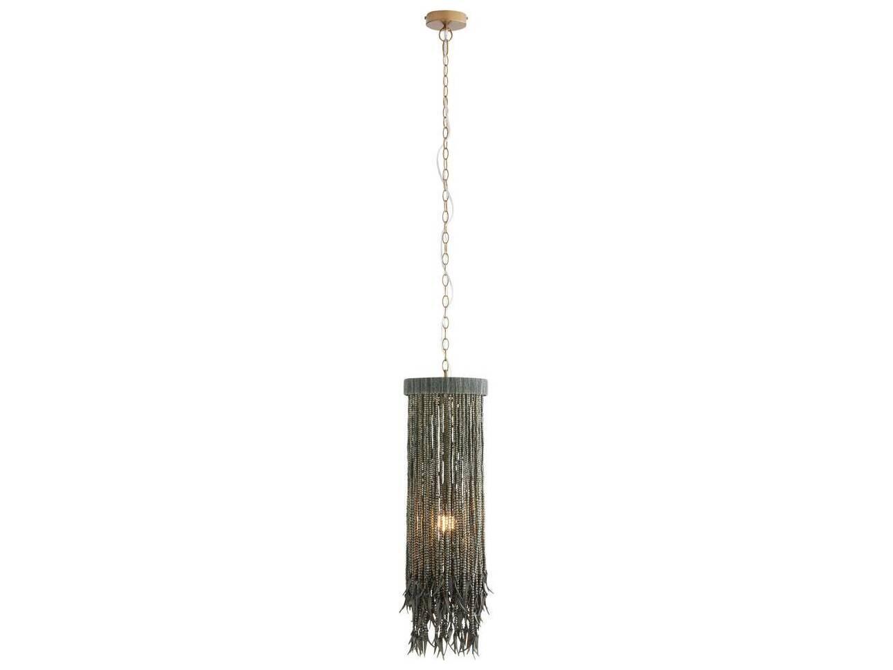 Arteriors Home Baja 1-Light Dark Gray Wash Antique Brass Cylinder Linear Mini Pendant