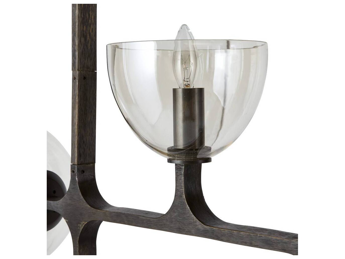 Arteriors Home Dillon 4-Light English Bronze Smoke Black Globe Linear Island Pendant