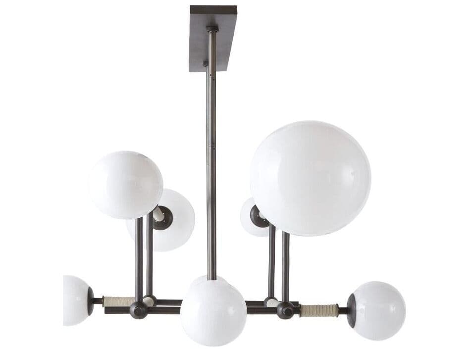 Arteriors Home Erica 8-Light English Bronze Opal Globe Linear Island Pendant