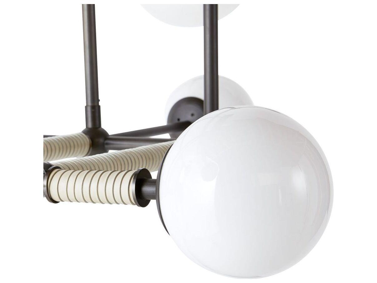 Arteriors Home Erica 8-Light English Bronze Opal Globe Linear Island Pendant