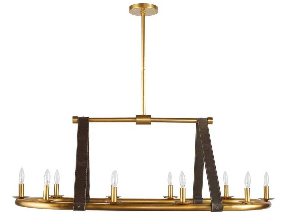 Arteriors Home Englewood 10-Light Antique Brass Moss Candelabra Chandelier