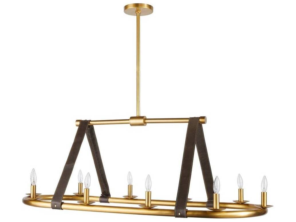 Arteriors Home Englewood 10-Light Antique Brass Moss Candelabra Chandelier