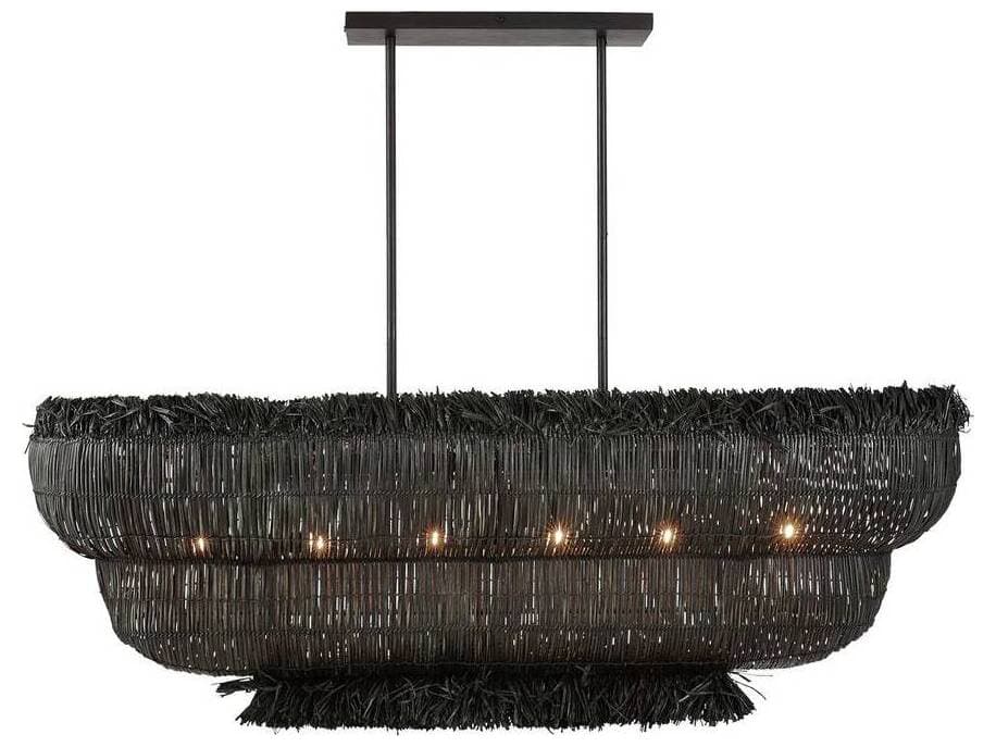 Arteriors Home Yessika 6-Light Dark Gray Stained Matte Black Island Pendant