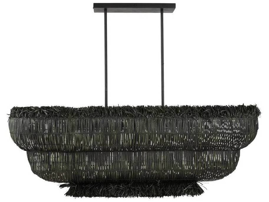 Arteriors Home Yessika 6-Light Dark Gray Stained Matte Black Island Pendant