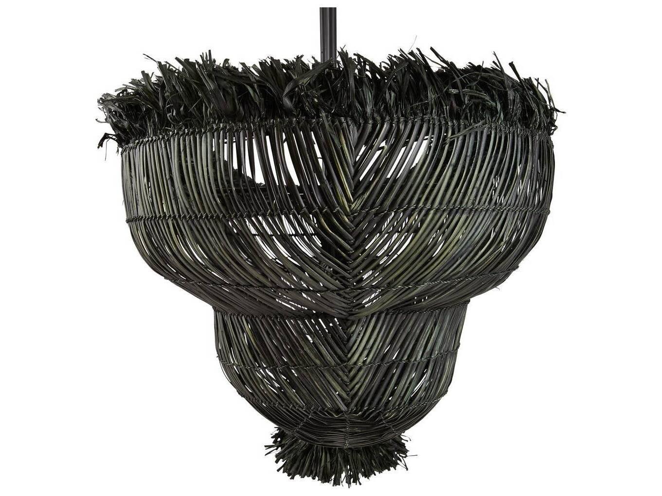 Arteriors Home Yessika 6-Light Dark Gray Stained Matte Black Island Pendant