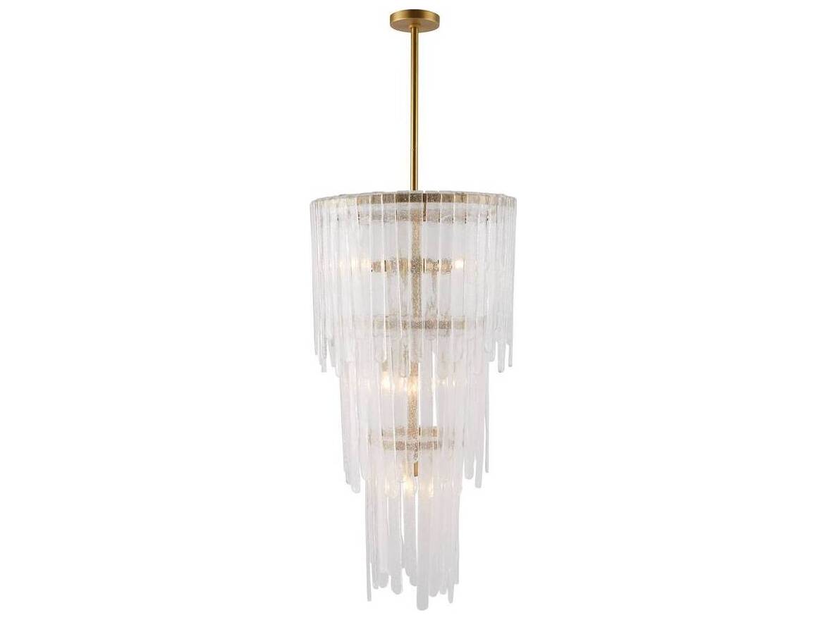 Arteriors Home Raine 7-Light Clear Seedy Antique Brass Tiered Chandelier
