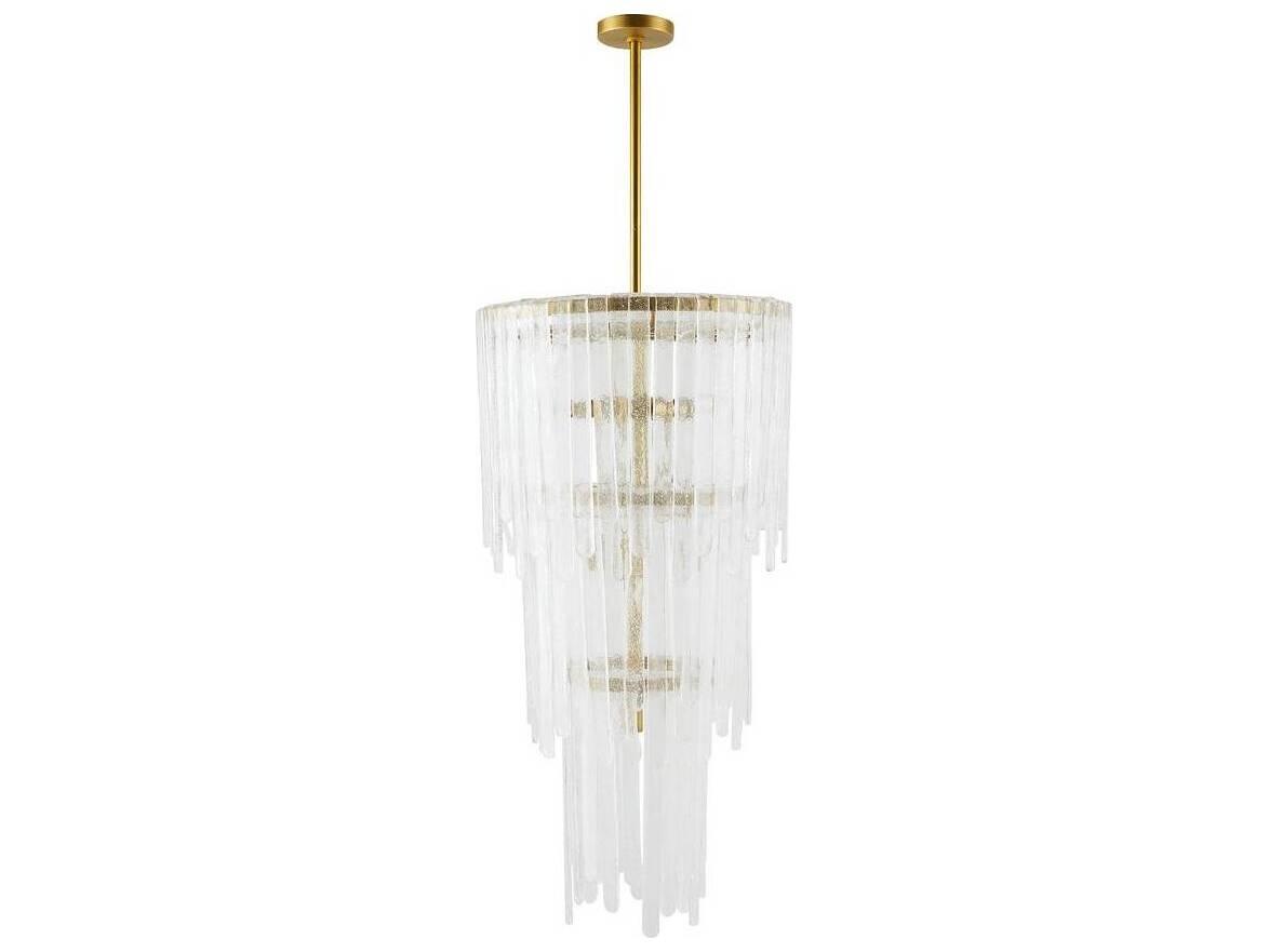 Arteriors Home Raine 7-Light Clear Seedy Antique Brass Tiered Chandelier