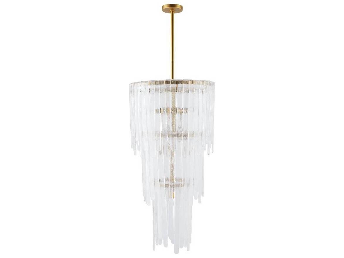 Arteriors Home Raine 7-Light Clear Seedy Antique Brass Tiered Chandelier