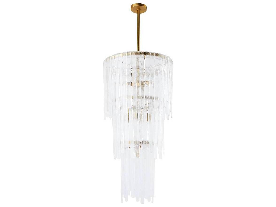 Arteriors Home Raine 7-Light Clear Seedy Antique Brass Tiered Chandelier