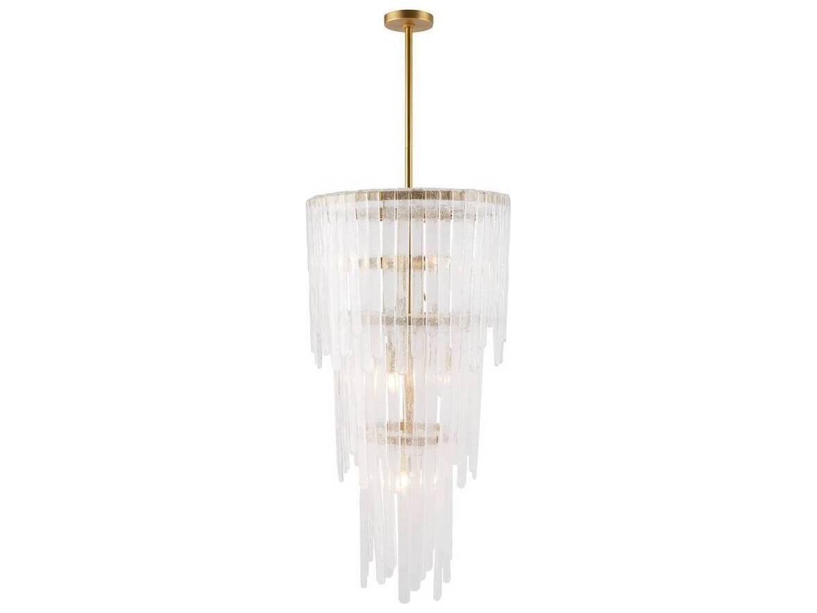 Arteriors Home Raine 7-Light Clear Seedy Antique Brass Tiered Chandelier