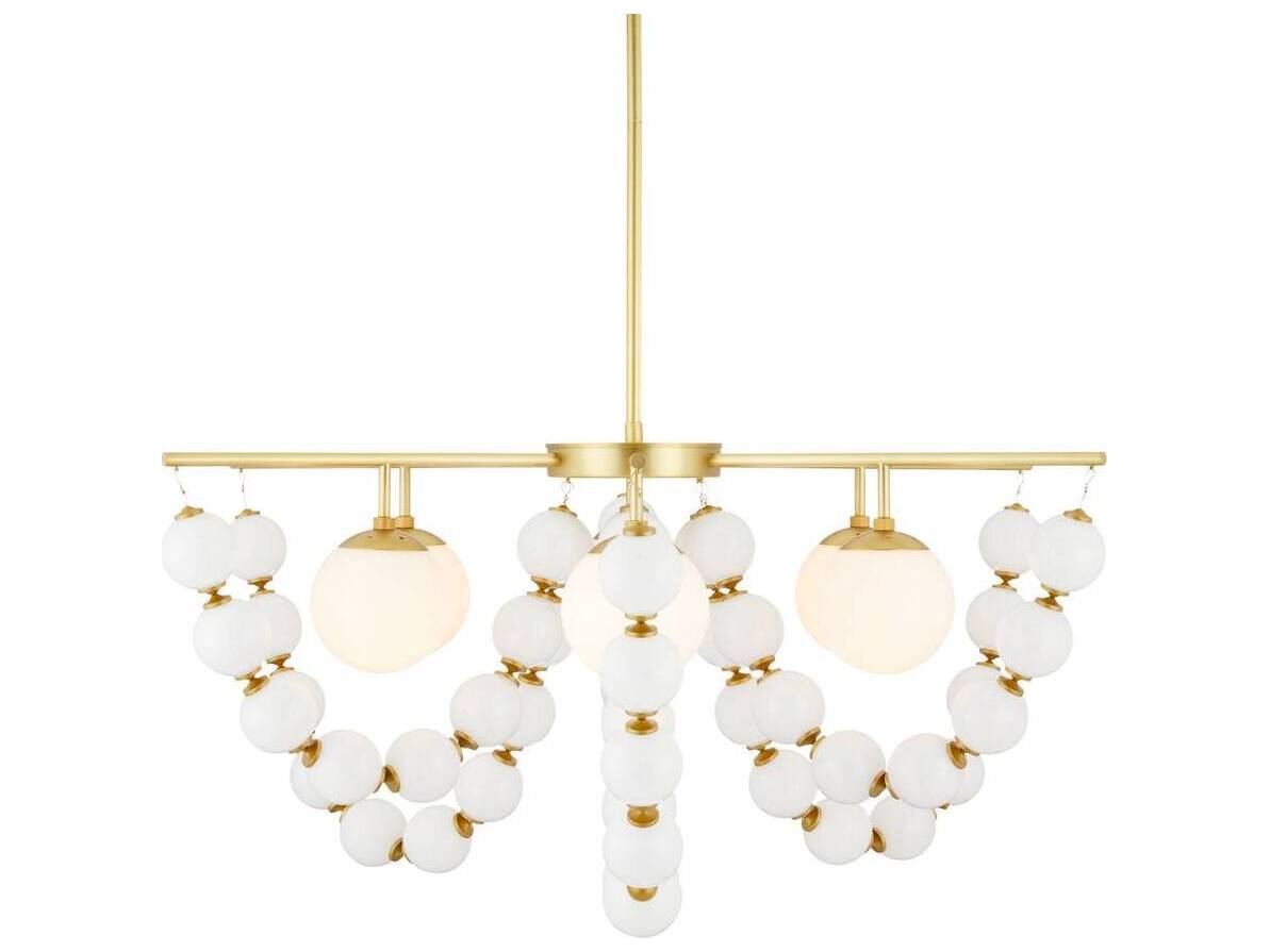 Arteriors Home Genesis 5-Light Opal White Globe Chandelier