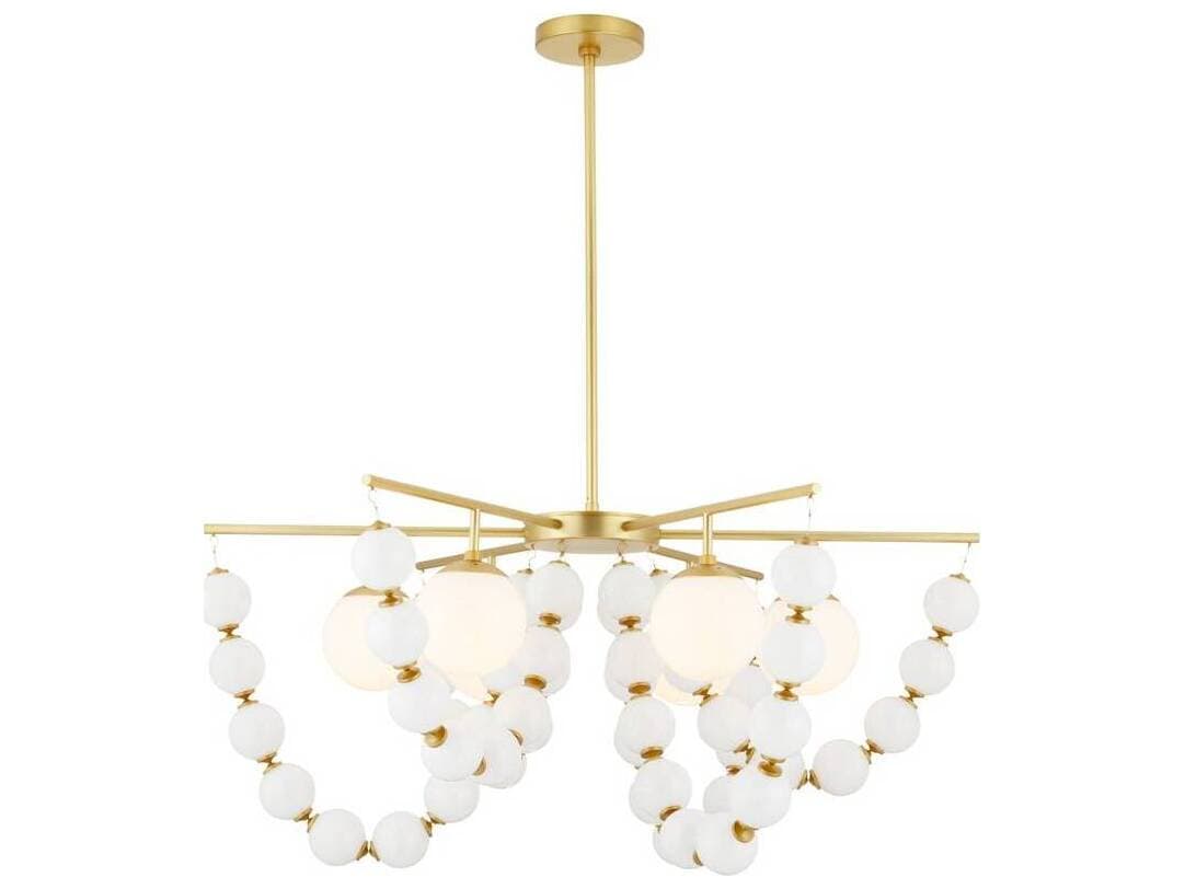 Arteriors Home Genesis 5-Light Opal White Globe Chandelier