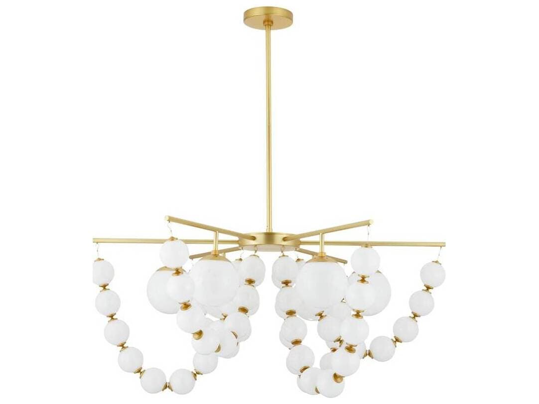 Arteriors Home Genesis 5-Light Opal White Globe Chandelier
