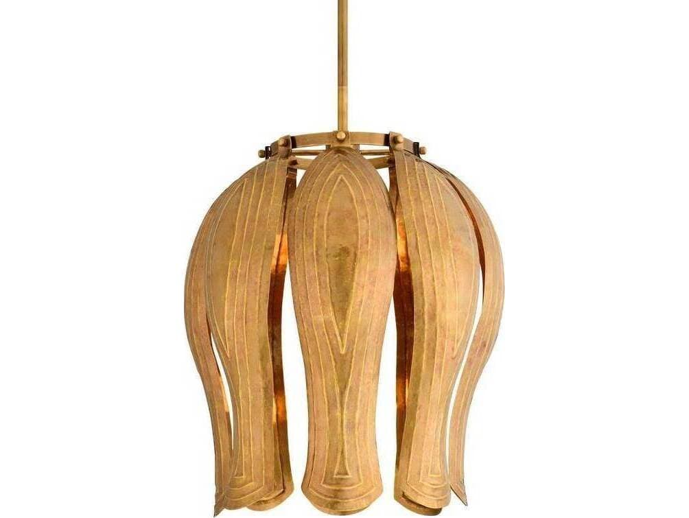 Arteriors Home Judith Arteriors Home 1-Light Vintage Brass Gold Brown Pendant