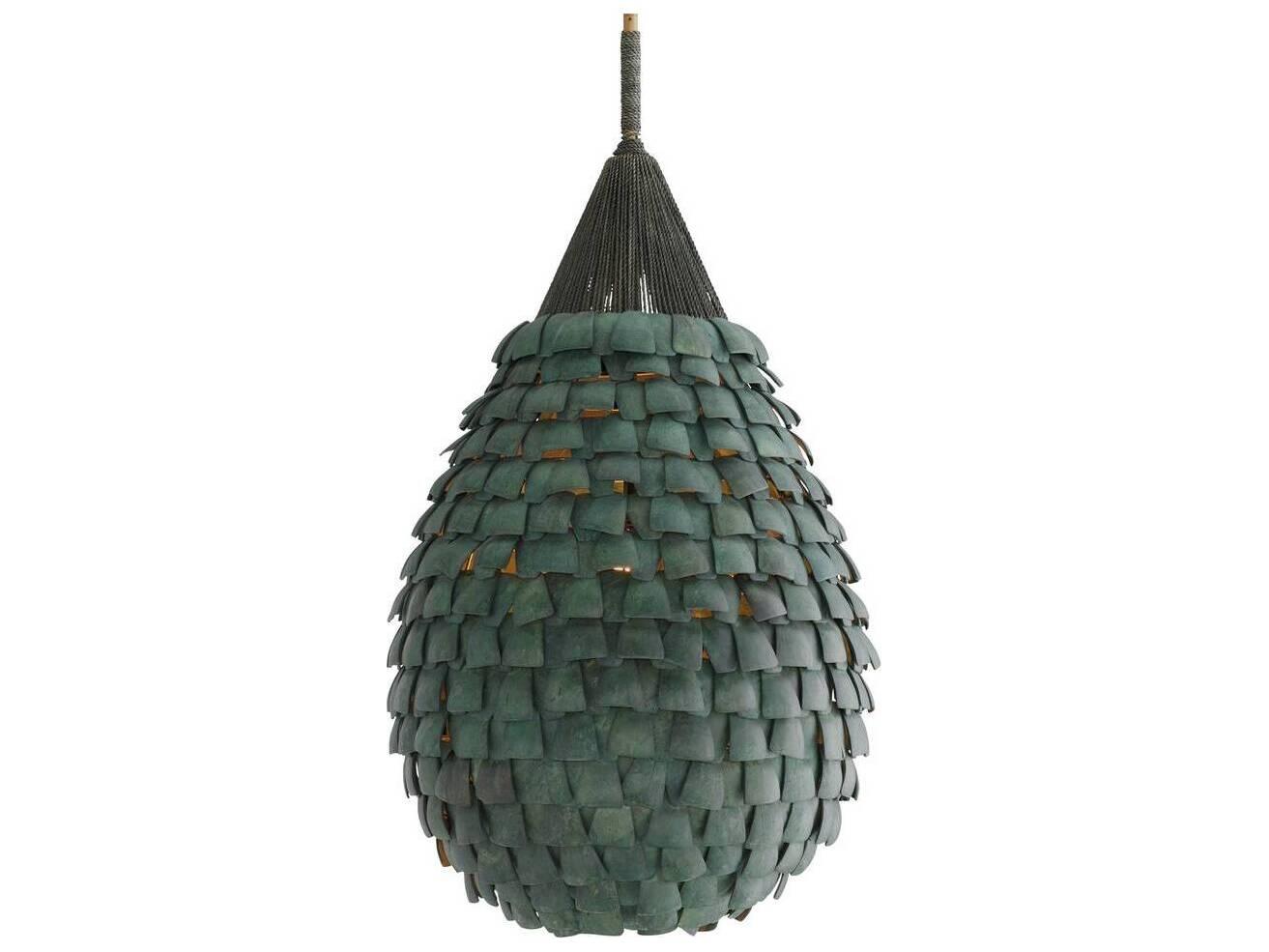 Arteriors Home Ferndale 1-Light Eucalyptus Stain Dark Green Pendant