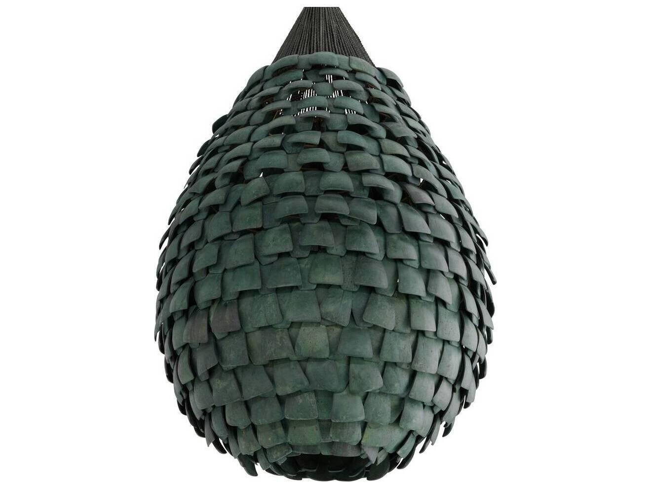 Arteriors Home Ferndale 1-Light Eucalyptus Stain Dark Green Pendant