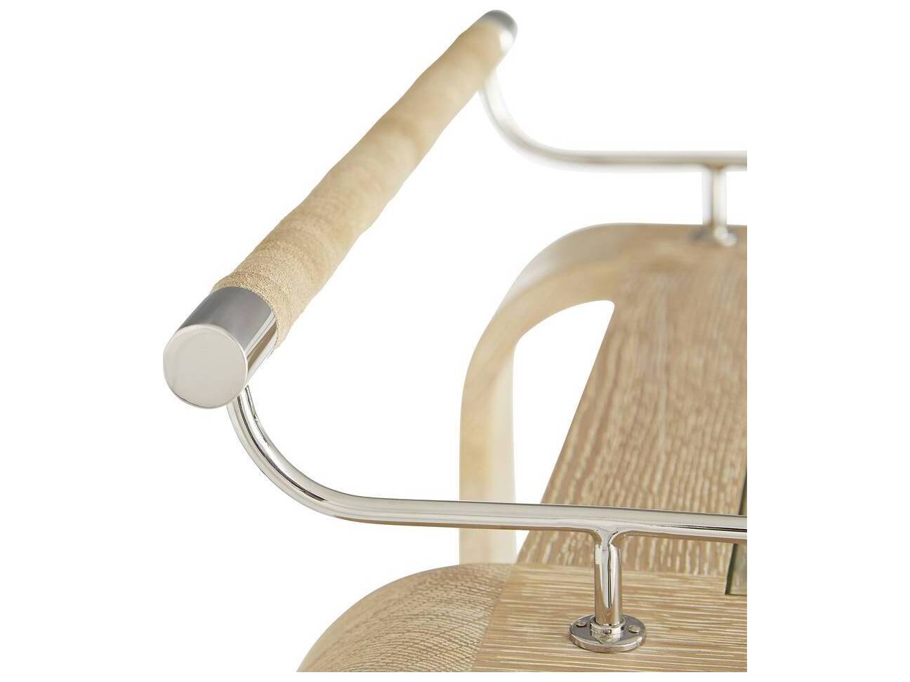 Arteriors Home Brays Glass Beige White Wash Bar Cart