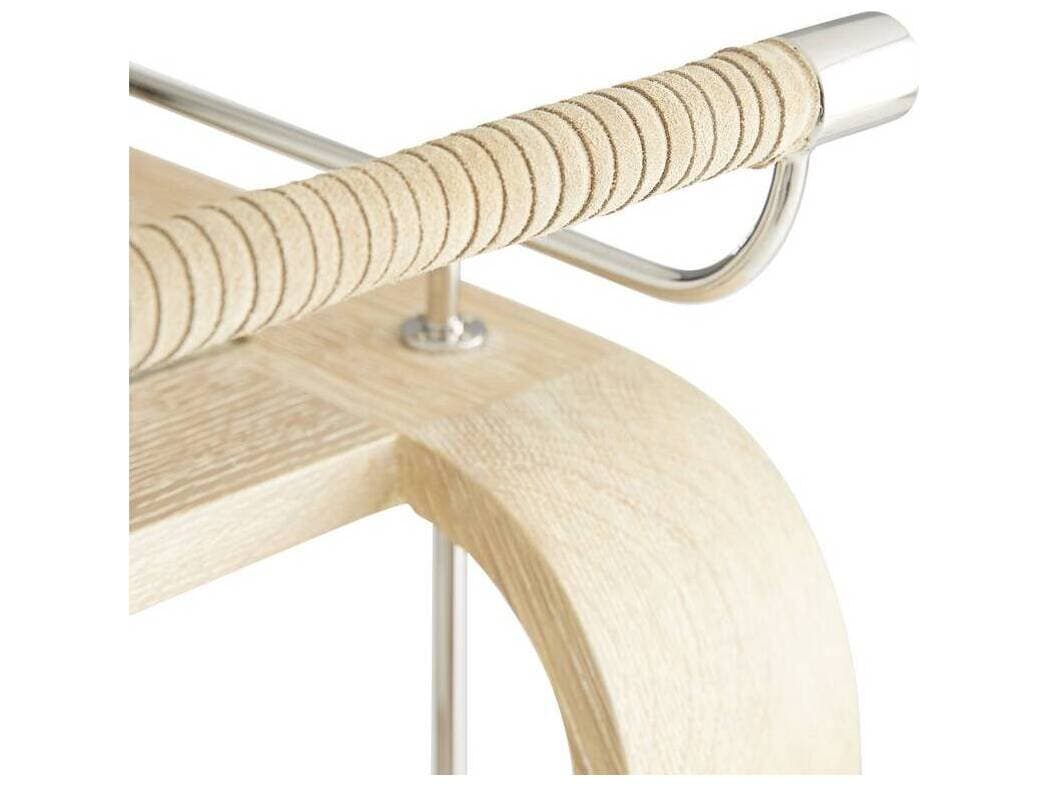 Arteriors Home Brays Glass Beige White Wash Bar Cart