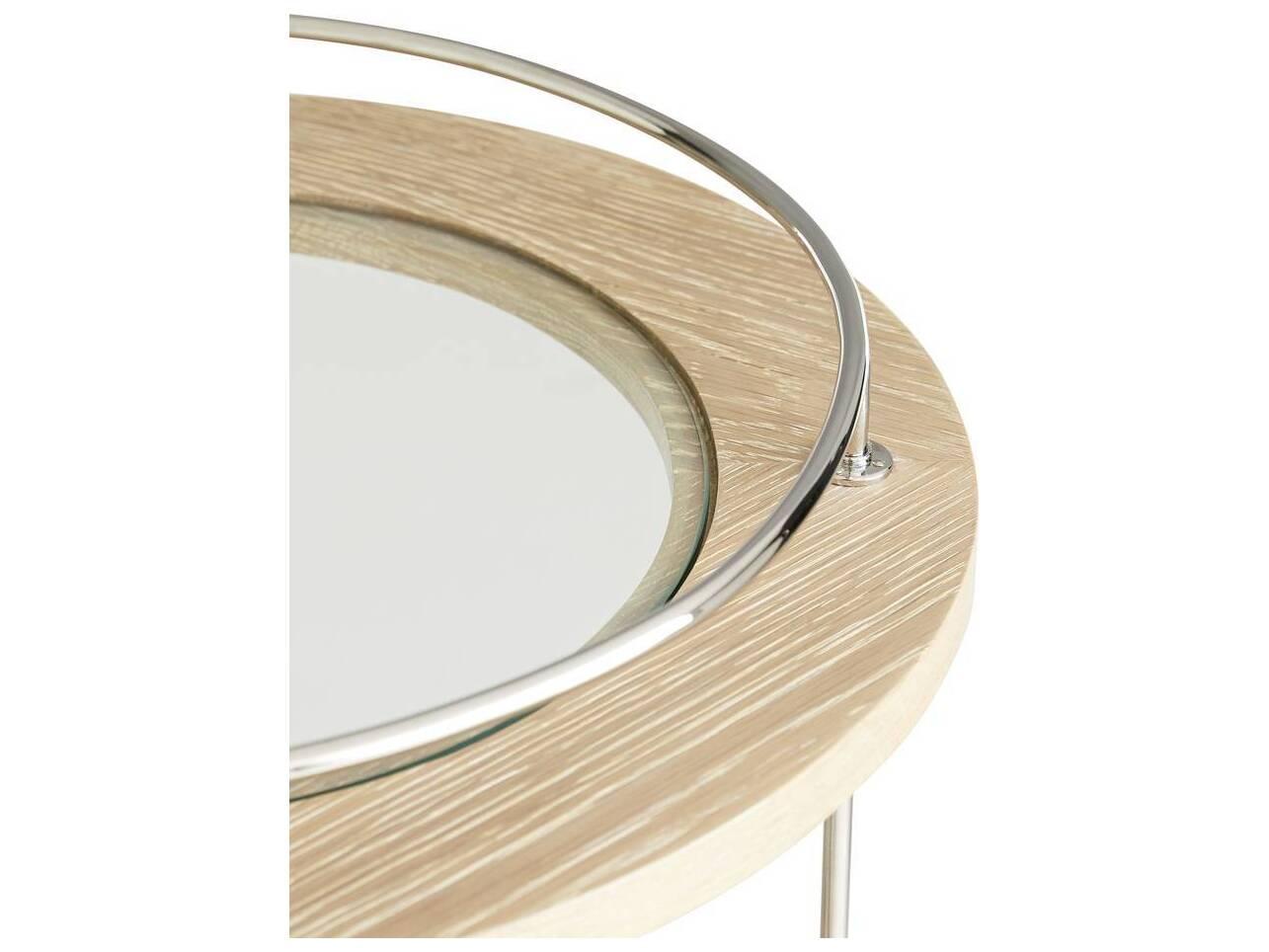 Arteriors Home Brays Glass Beige White Wash Bar Cart