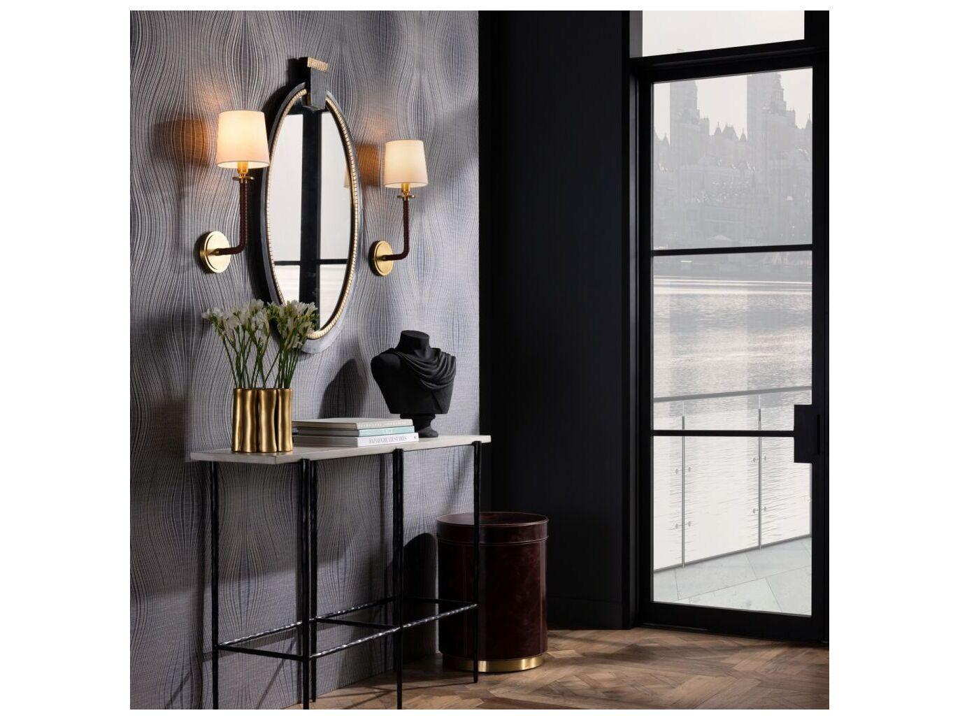 Arteriors Home Wayman 1-Light Antique Brass Oxblood Wall Sconce