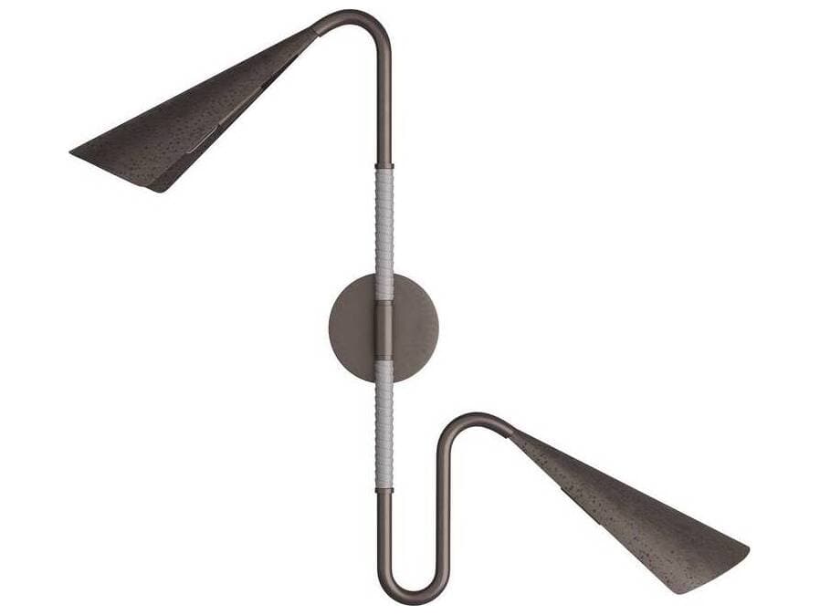 Arteriors Home Amerson 2-Light English Bronze Graphite Swing Wall Sconce