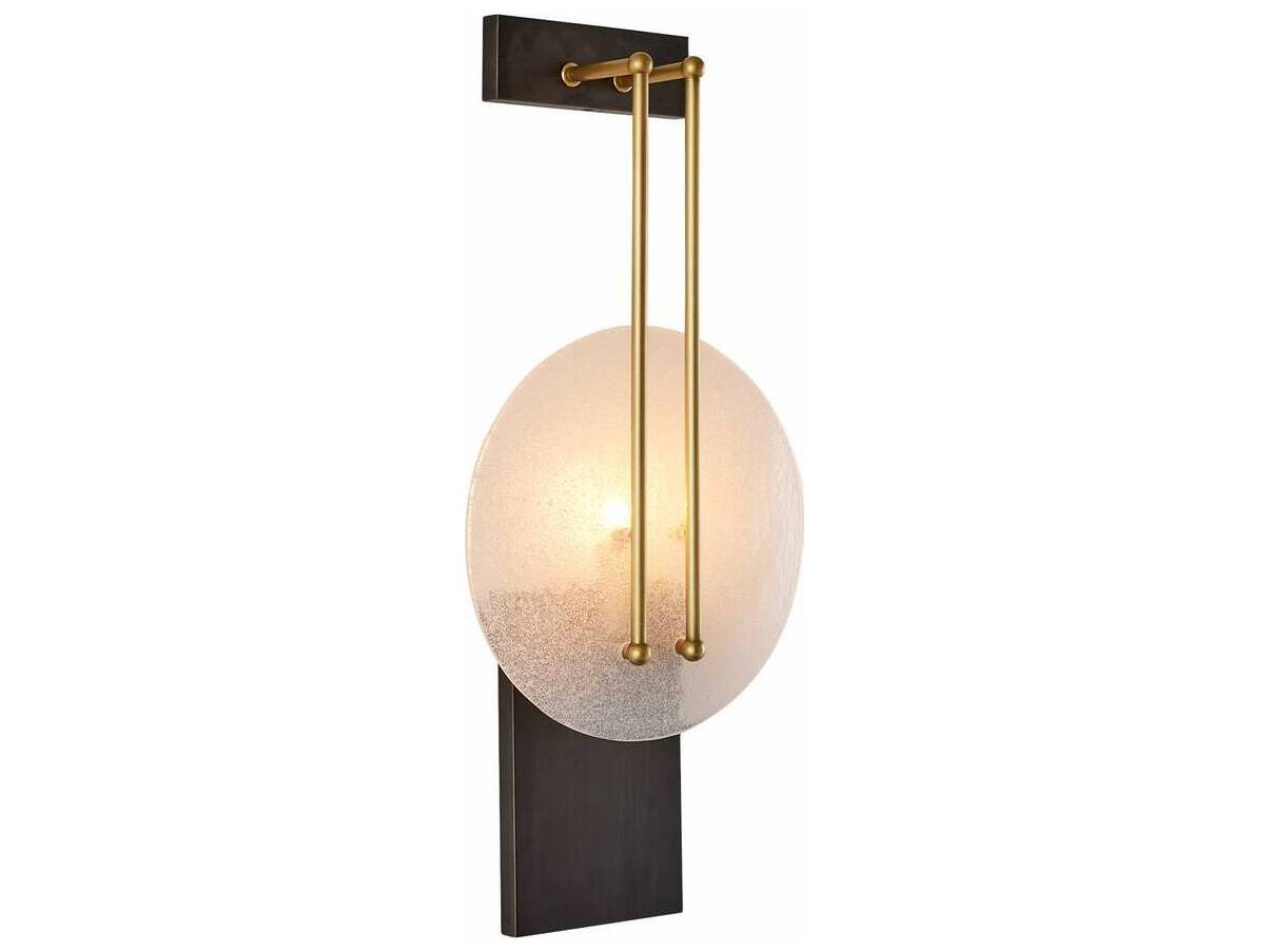 Arteriors Home Clover 1-Light Clear Seedy Antique Brass Wall Sconce