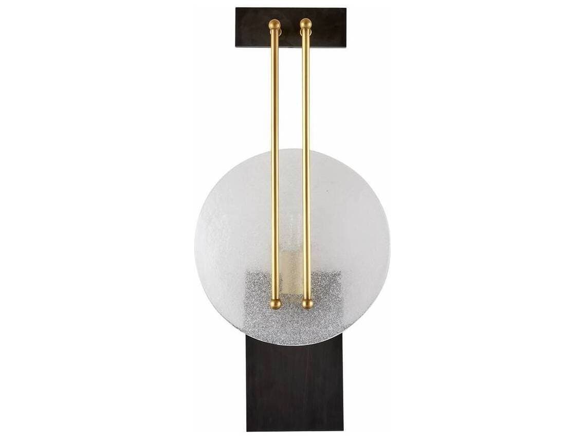 Arteriors Home Clover 1-Light Clear Seedy Antique Brass Wall Sconce