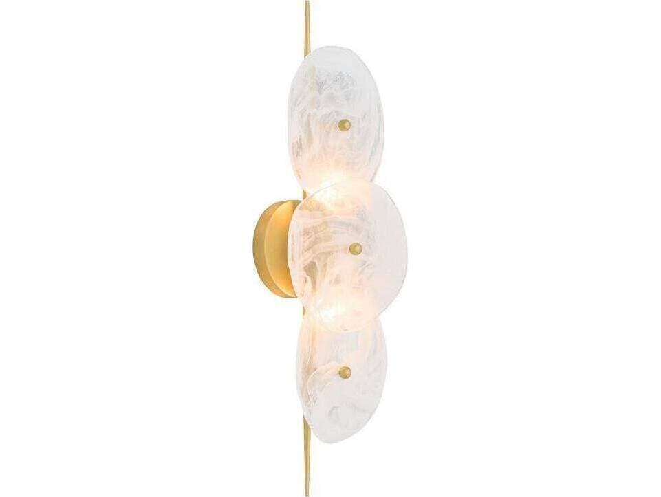 Arteriors Home Kylie Arteriors Home 2-Light White Glaze Antique Brass Gold Wall Sconce