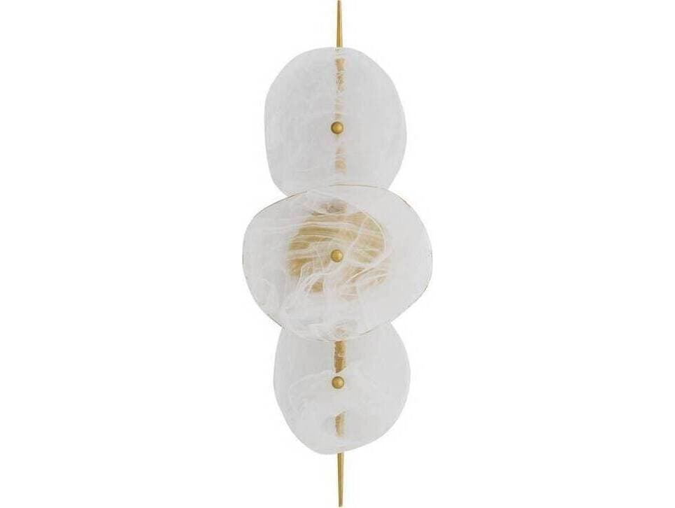 Arteriors Home Kylie Arteriors Home 2-Light White Glaze Antique Brass Gold Wall Sconce