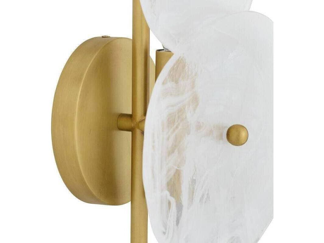 Arteriors Home Kylie Arteriors Home 2-Light White Glaze Antique Brass Gold Wall Sconce