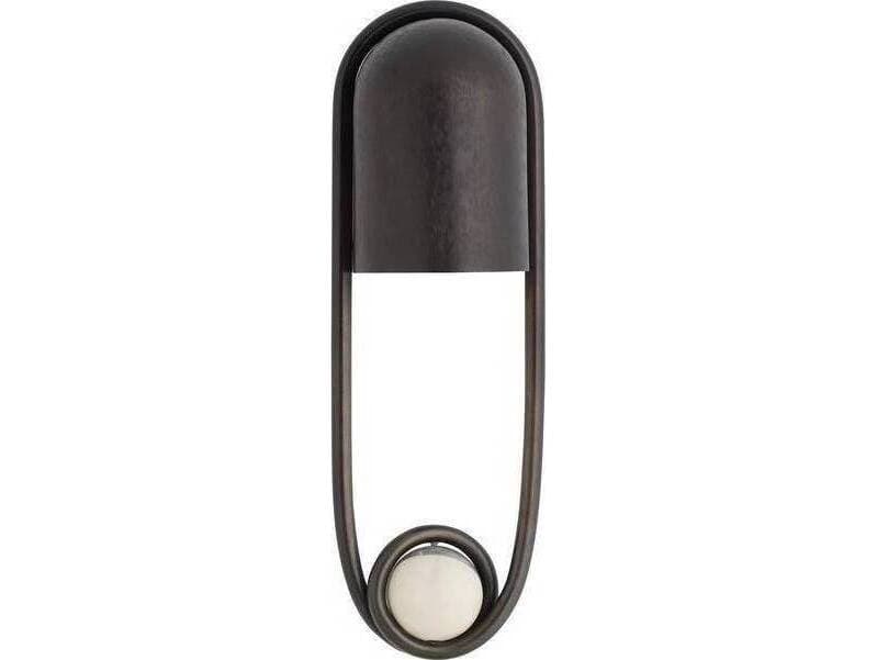 Arteriors Home Ilma Arteriors Home 1-Light English Bronze White And Gray Black Wall Sconce