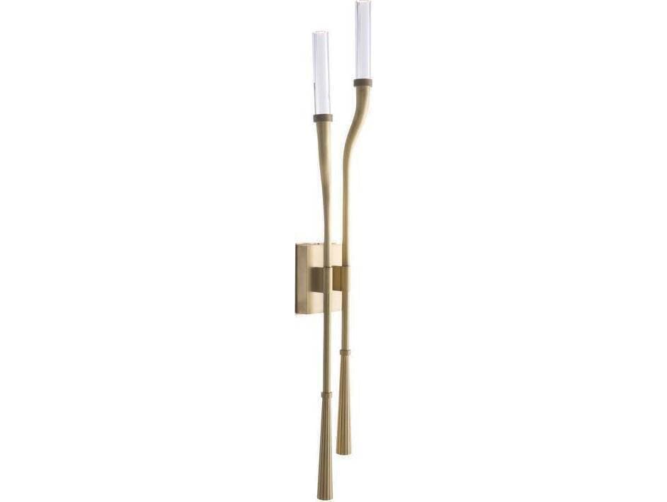 Arteriors Home Italo Arteriors Home 2-Light Clear Antique Brass Gold Wall Sconce
