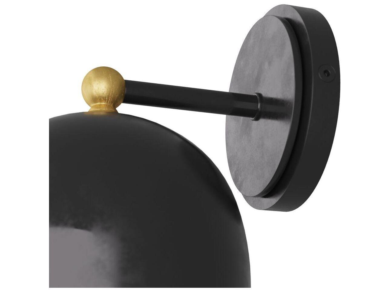 Arteriors Home Antoni 1-Light Bronze Polished Brass Black Wall Sconce