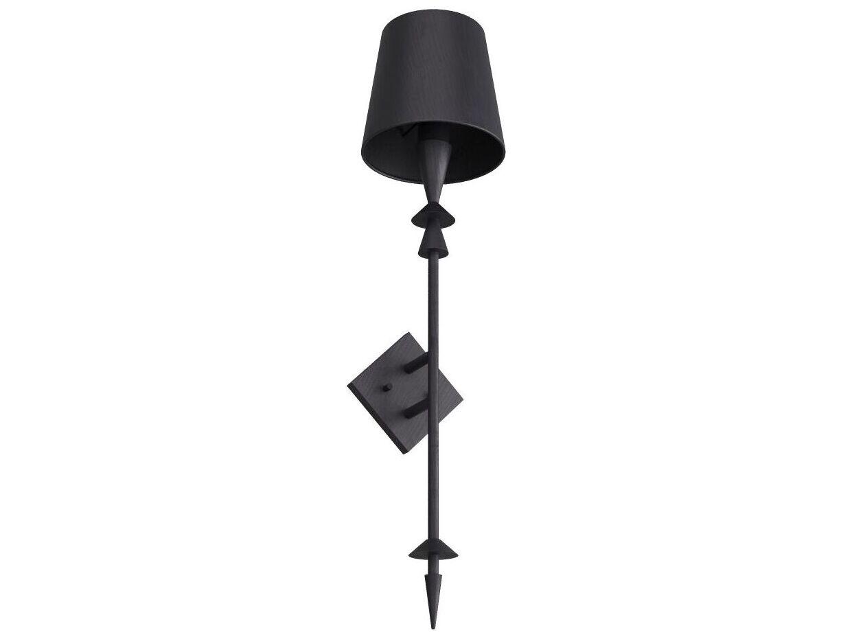 Arteriors Home Anton 1-Light Black Gesso Wall Sconce