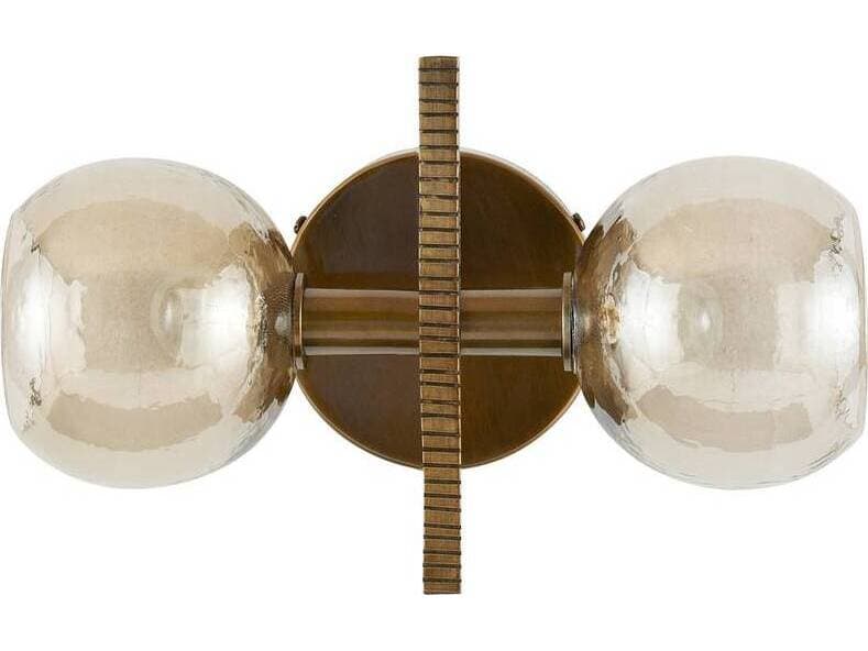 Arteriors Home Chamberlin 2-Light Smoke Antique Brass Wall Sconce
