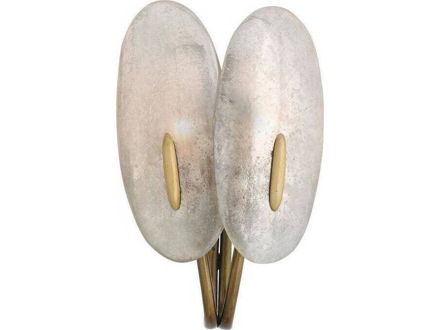 Arteriors Home Izara Arteriors Home 2-Light Mercury Antique Brass Silver Gold Clear Wall Sconce