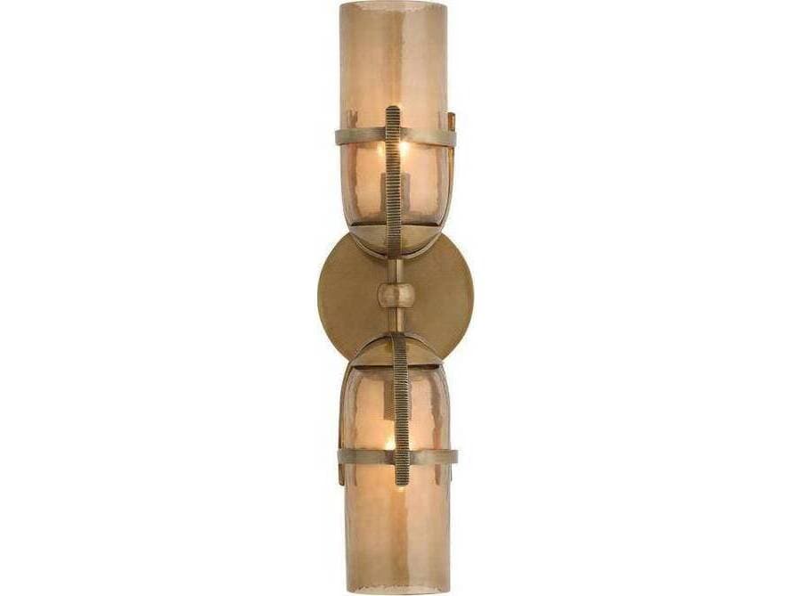 Arteriors Home Jacobson Arteriors Home 2-Light Smoke Antique Brass Gray Gold Wall Sconce