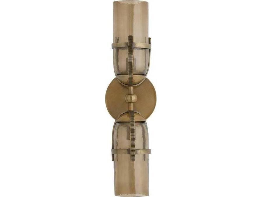 Arteriors Home Jacobson Arteriors Home 2-Light Smoke Antique Brass Gray Gold Wall Sconce