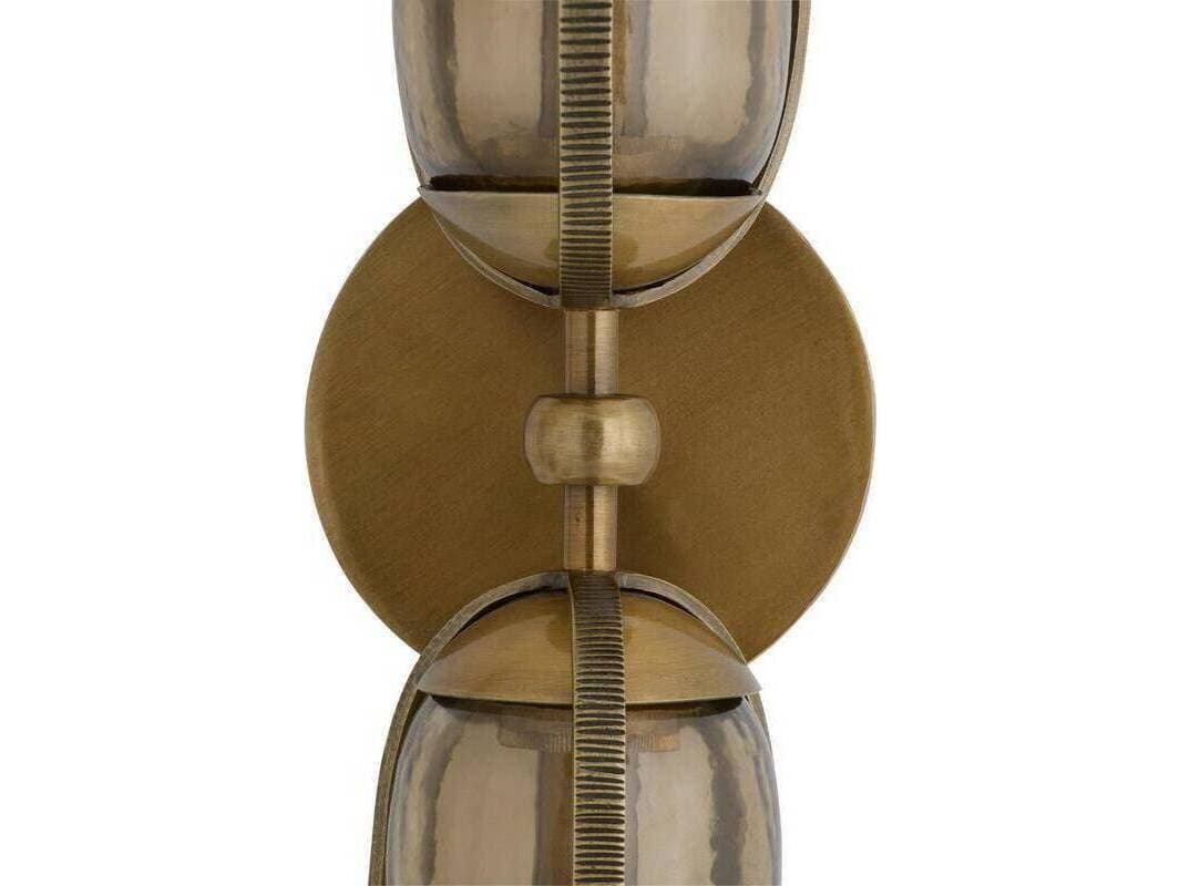 Arteriors Home Jacobson Arteriors Home 2-Light Smoke Antique Brass Gray Gold Wall Sconce