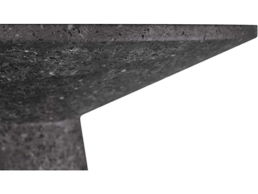 Arteriors Home Round Stone Charcoal Antique Brass Verwall End Table