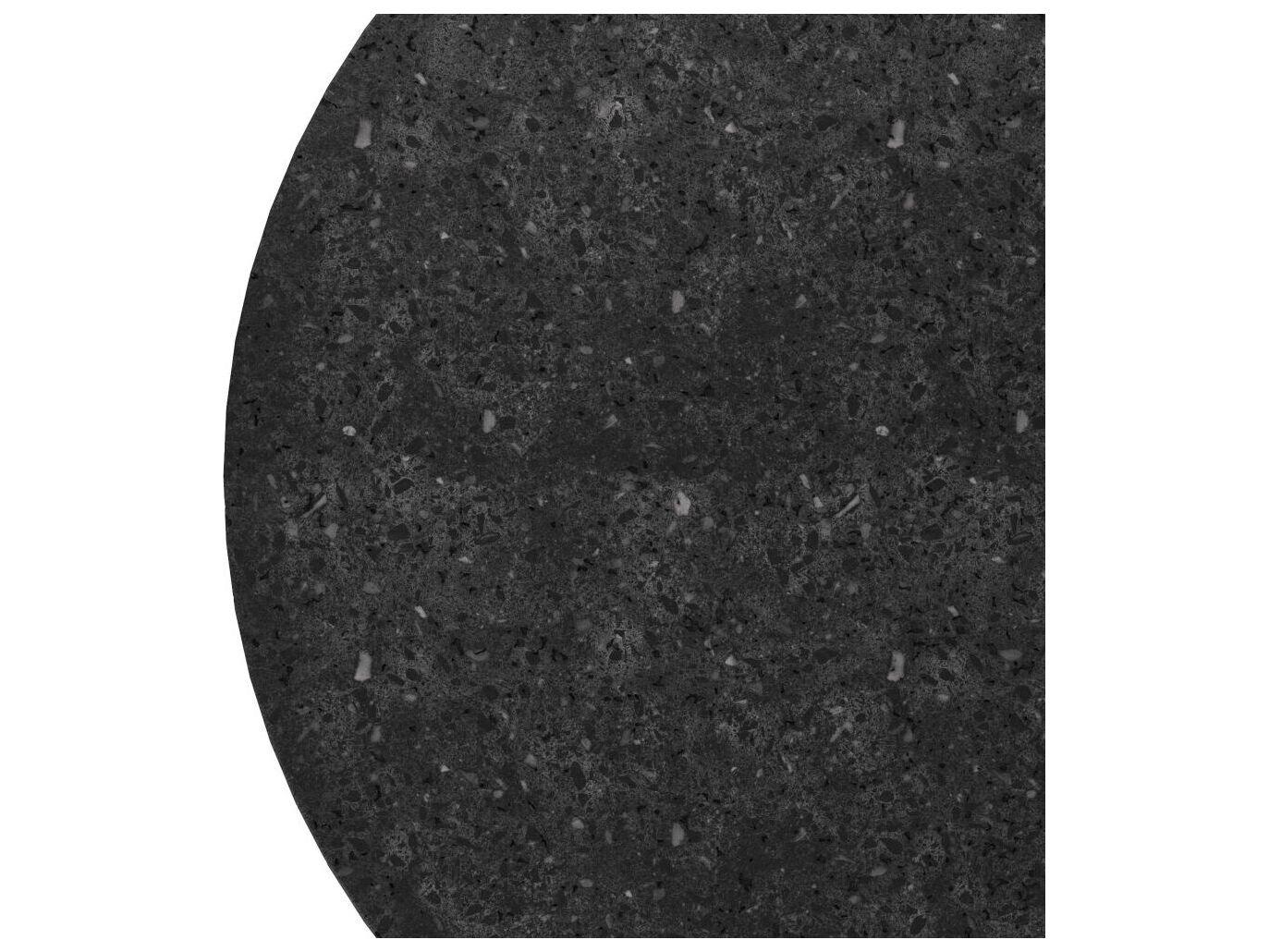 Arteriors Home Round Stone Charcoal Antique Brass Verwall End Table