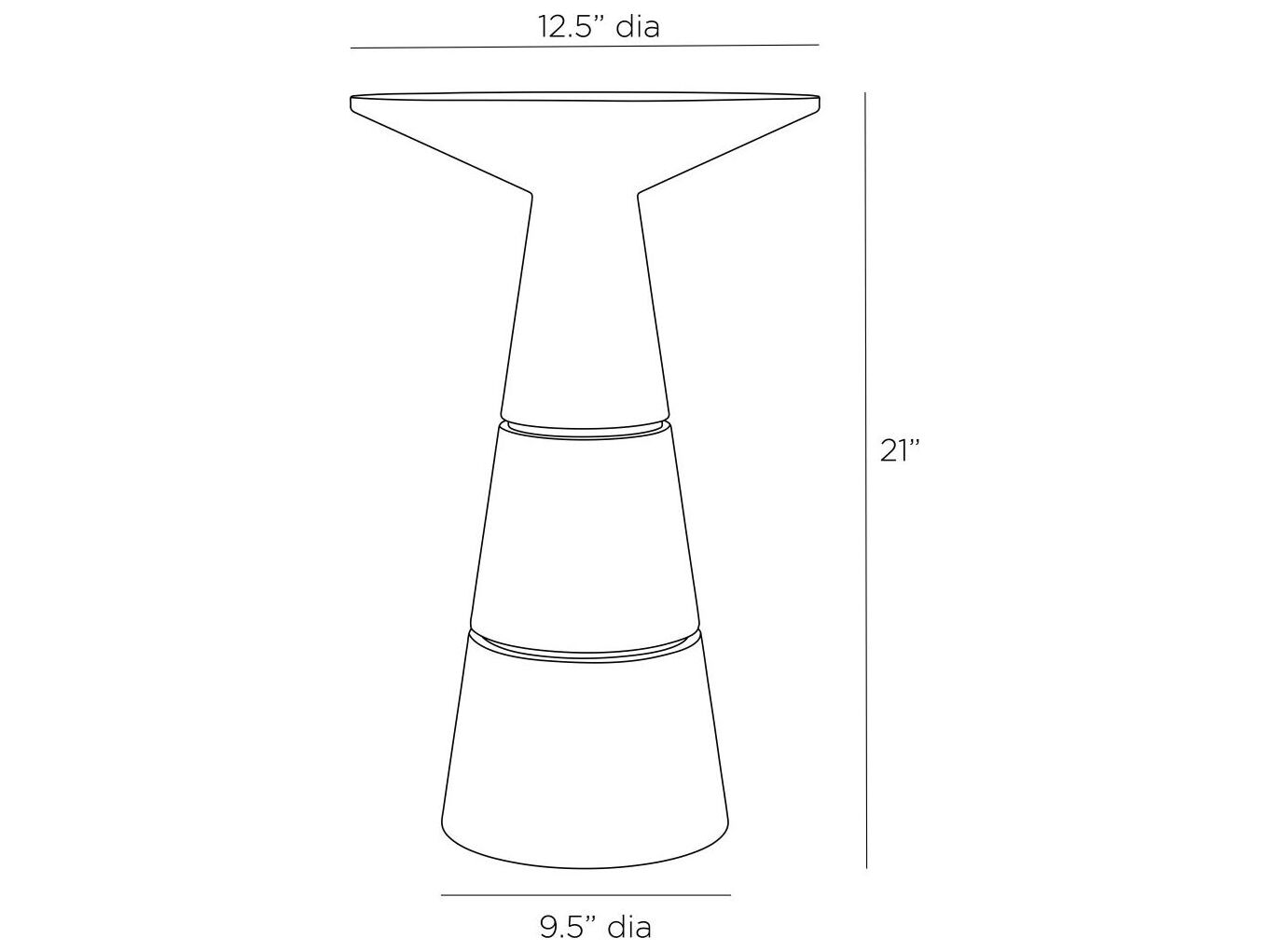 Arteriors Home Round Stone Charcoal Antique Brass Verwall End Table