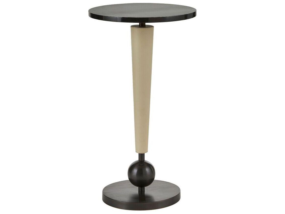 Arteriors Home Round Marble Black Ivory Valari End Table