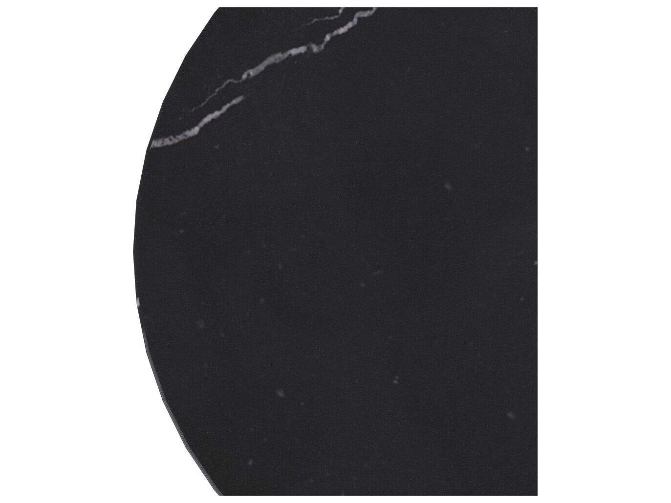 Arteriors Home Round Marble Black Ivory Valari End Table